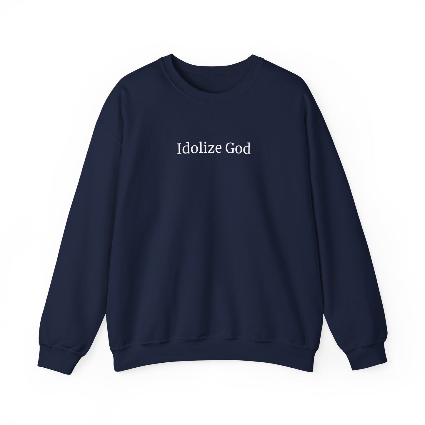 Navy Blue Idolize God Crew Sweatshirt